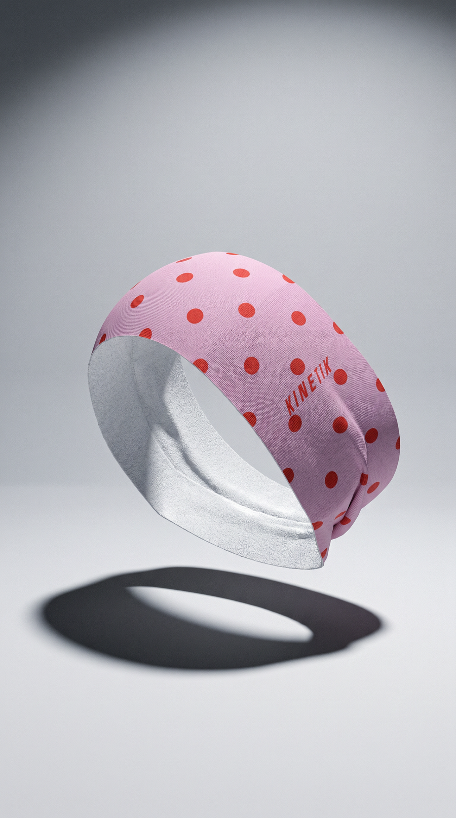 HEADBAND RETRO DOTY CORAL ROSE