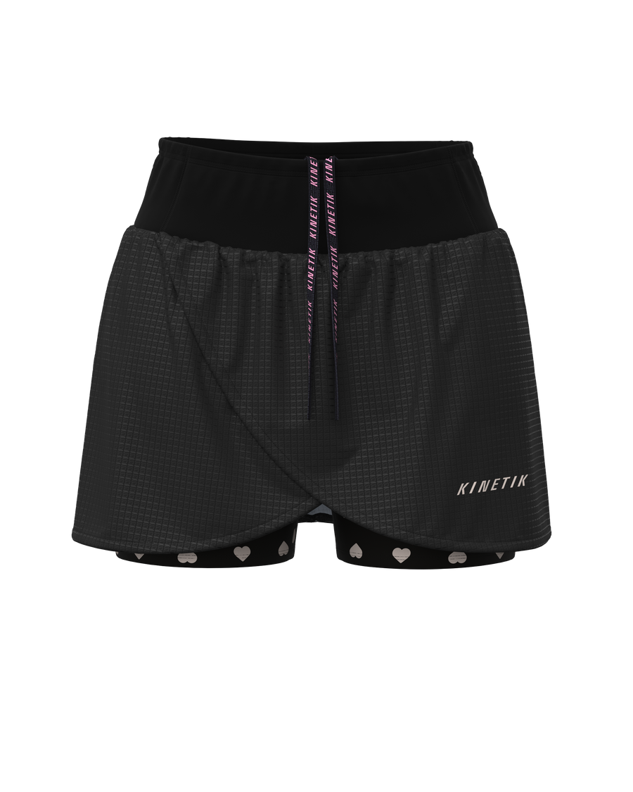 Jupes trail-running AEROK SKIRT HEARTRUNNEUSE BLACK - 3 - kinetik