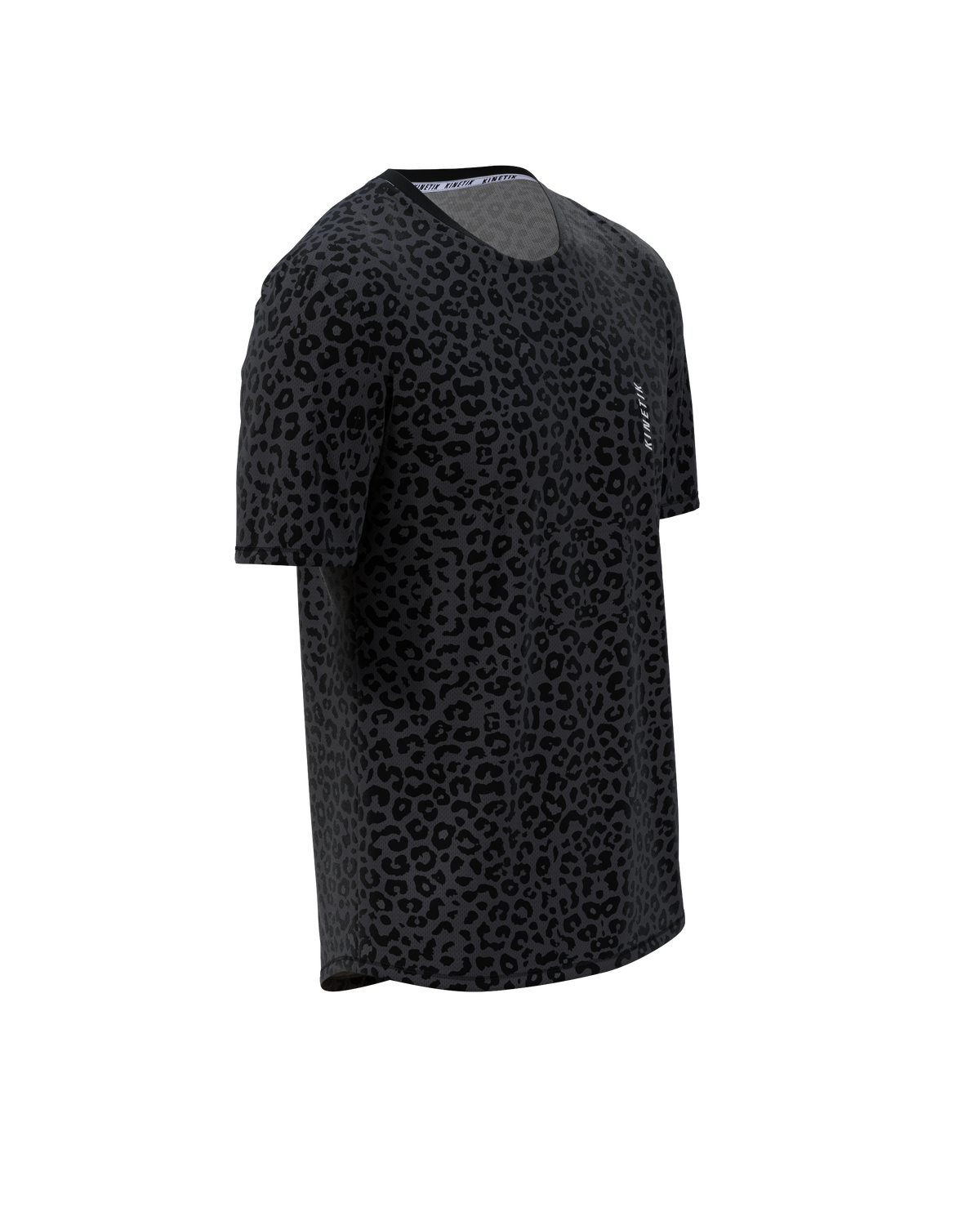 MAVRIK MEN LEOPARD BLACK COFFEE-maillot manches courtes trail-running homme-kinetik-adrenalink