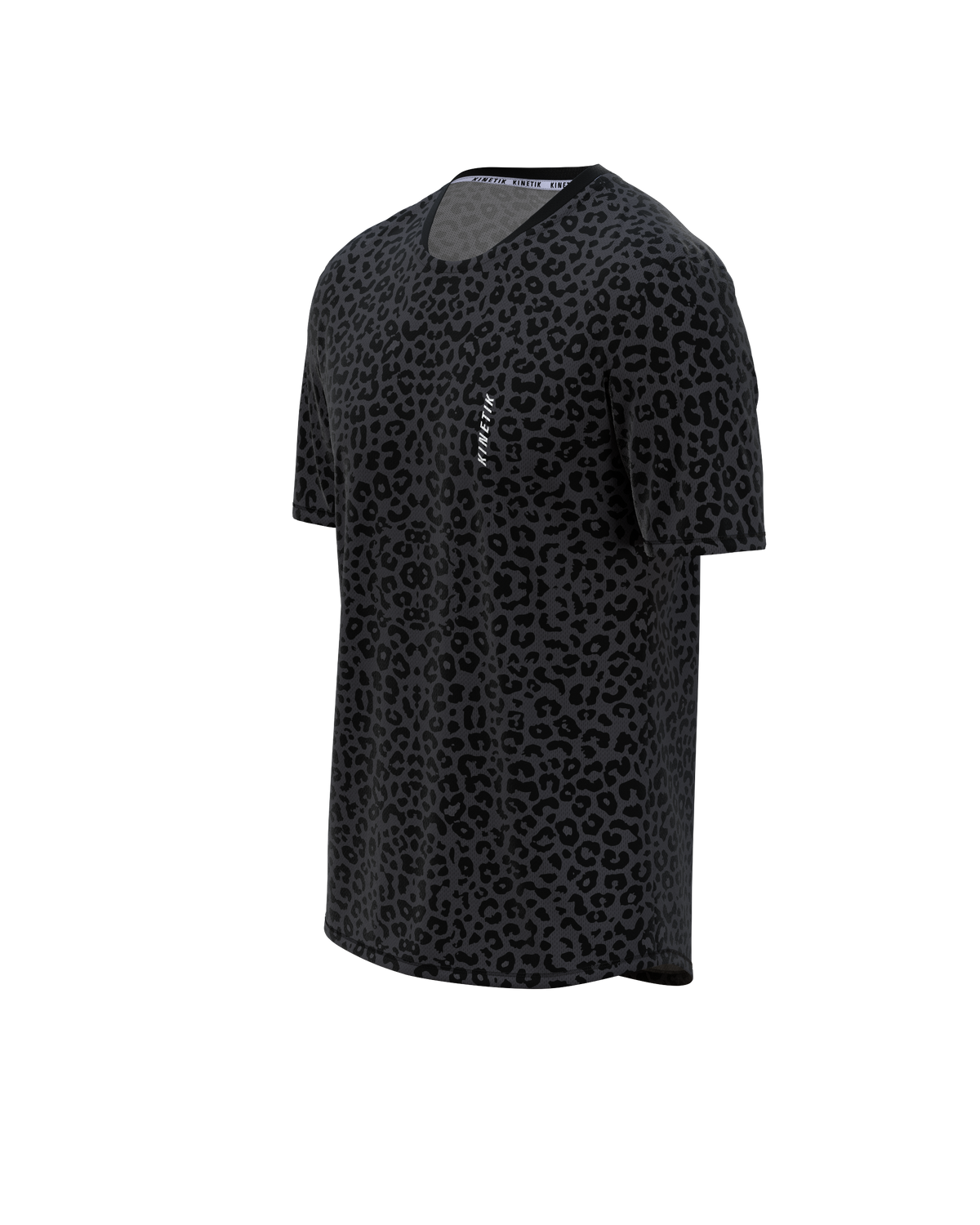 MAVRIK MEN LEOPARD BLACK COFFEE-maillot manches courtes trail-running homme-kinetik-adrenalink