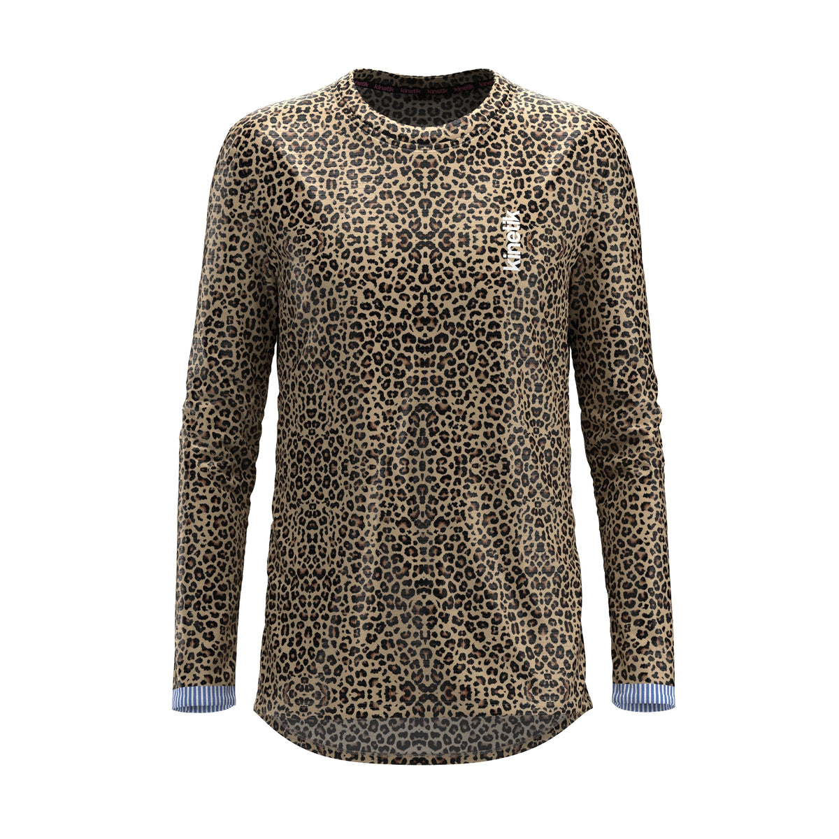 FALKON LS LEOPARD X MARINIERE - - Maillot manches longues femme trail-running - kinetik-adrenalink
