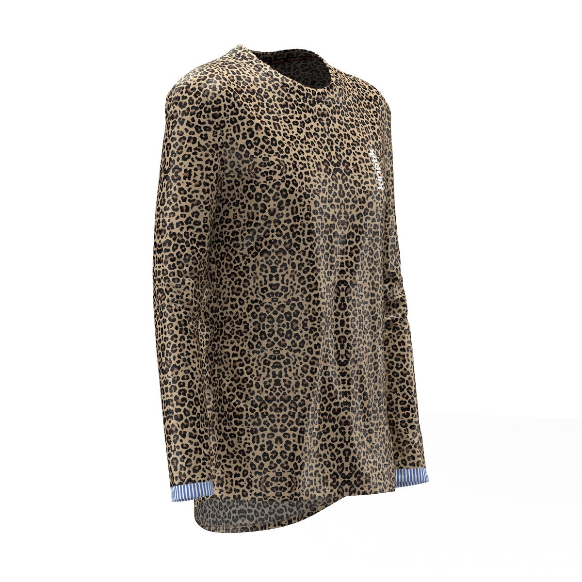 FALKON LS LEOPARD X MARINIERE - - Maillot manches longues femme trail-running - kinetik-adrenalink