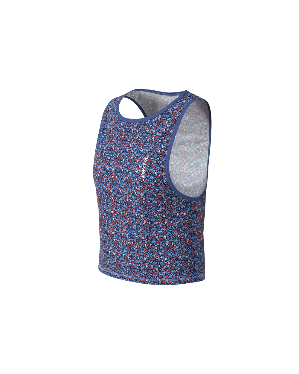 MAVRIK CROP TOP FLORAL PROVENCE - Tee-shirts - maillot sans manches crop top trail-running femme - kinetik-adrenalink