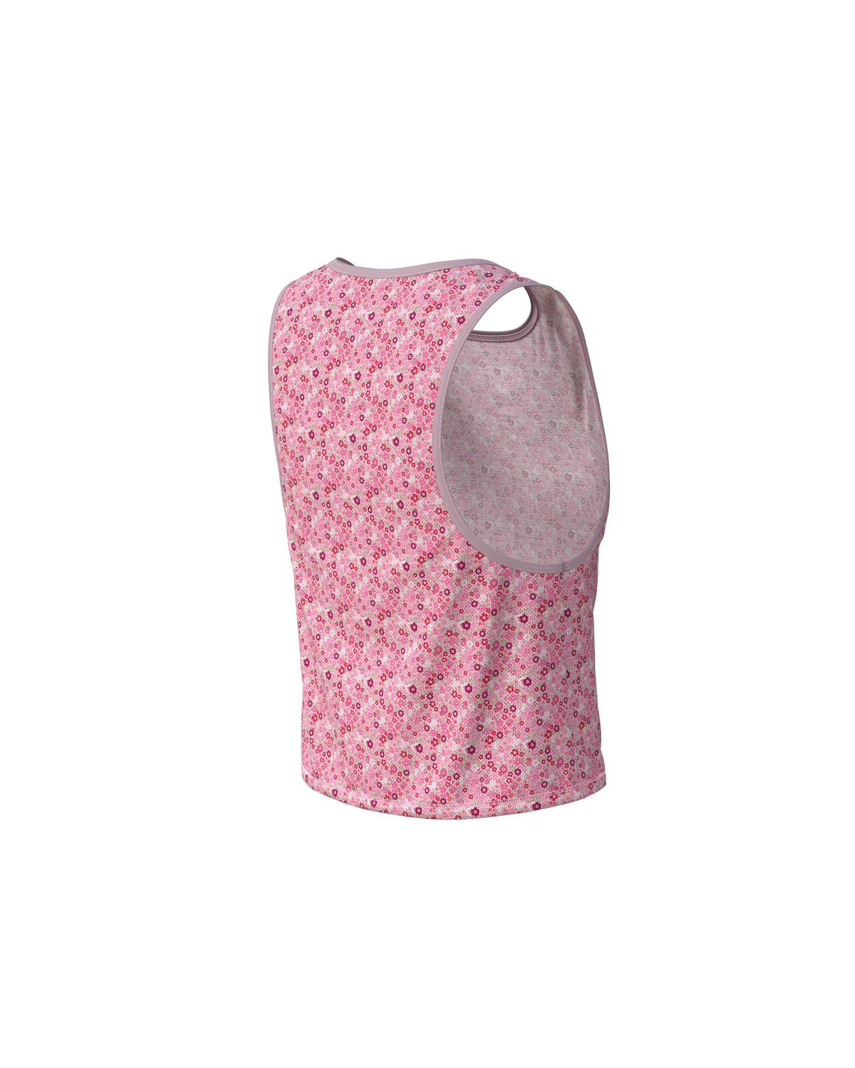 MAVRIK CROP TOP FLORAL MELLOW ROSE - Tee-shirts - maillot sans manches crop top trail-running femme - kinetik-adrenalink