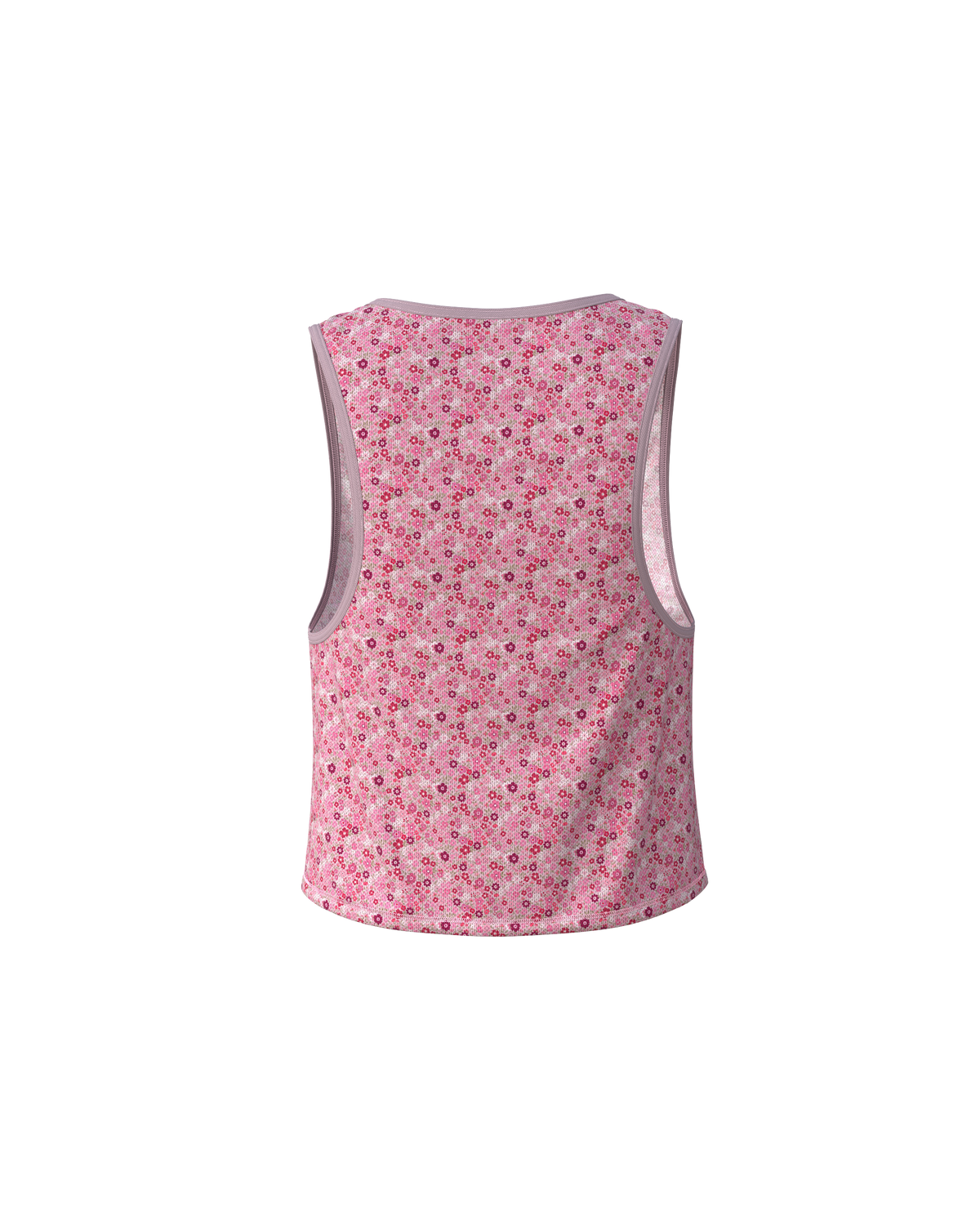 MAVRIK CROP TOP FLORAL MELLOW ROSE - Tee-shirts - maillot sans manches crop top trail-running femme - kinetik-adrenalink