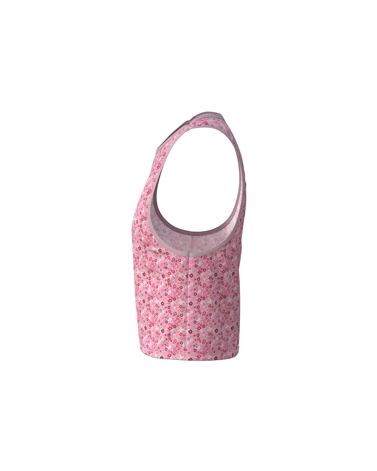 MAVRIK CROP TOP FLORAL MELLOW ROSE - Tee-shirts - maillot sans manches crop top trail-running femme - kinetik-adrenalink