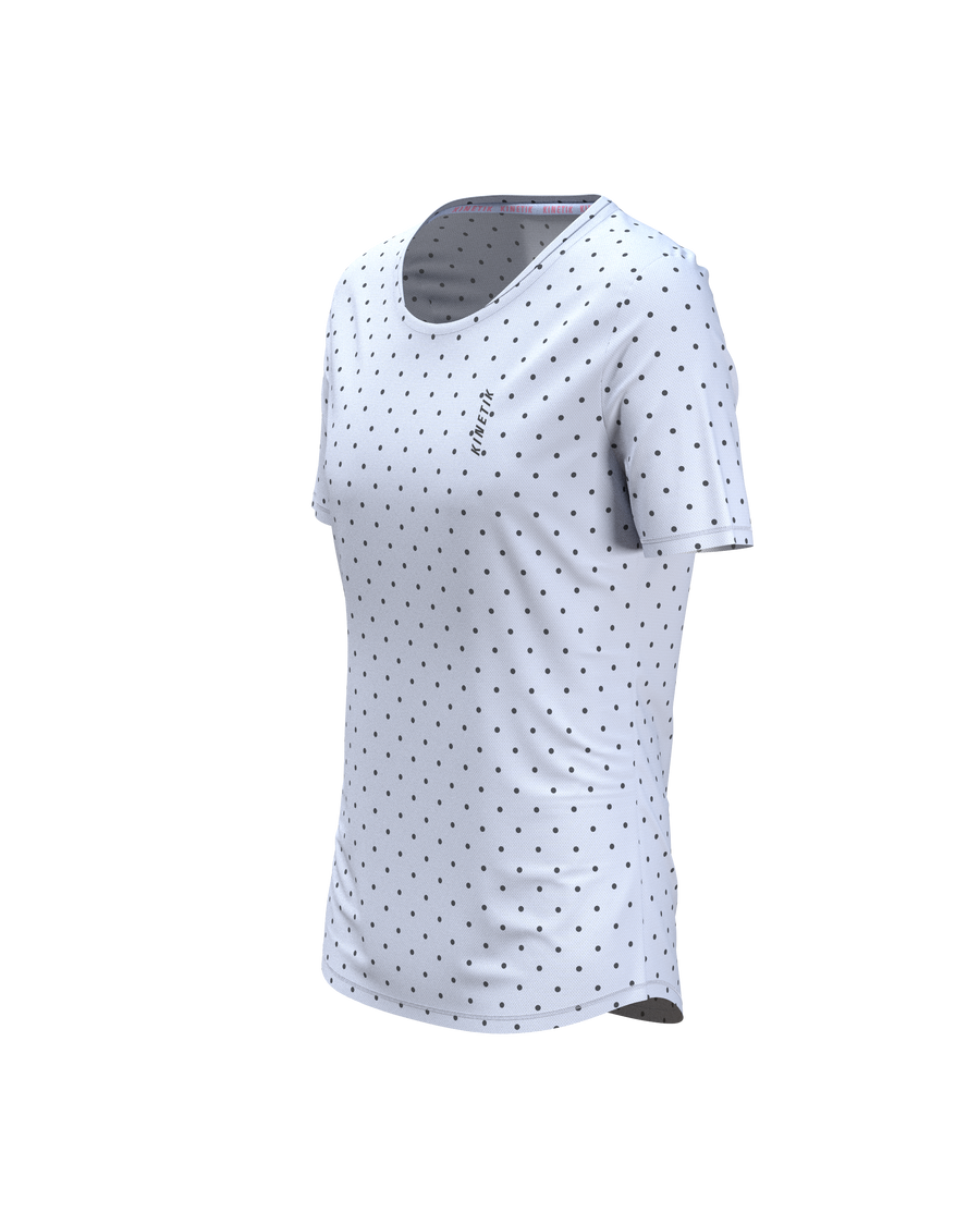 MAVRIK WOMEN DOTY WHITE PEARL - Tee-shirts - maillot manches courtes trail-running femme - kinetik-adrenalink