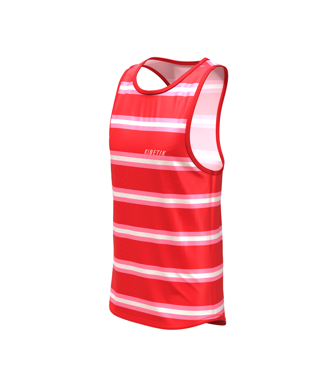 MAVRIK SL WOMEN RED CREAM STRIPE - Tee-shirts - débardeur / maillot sans manches trail-running femme - kinetik-adrenalink