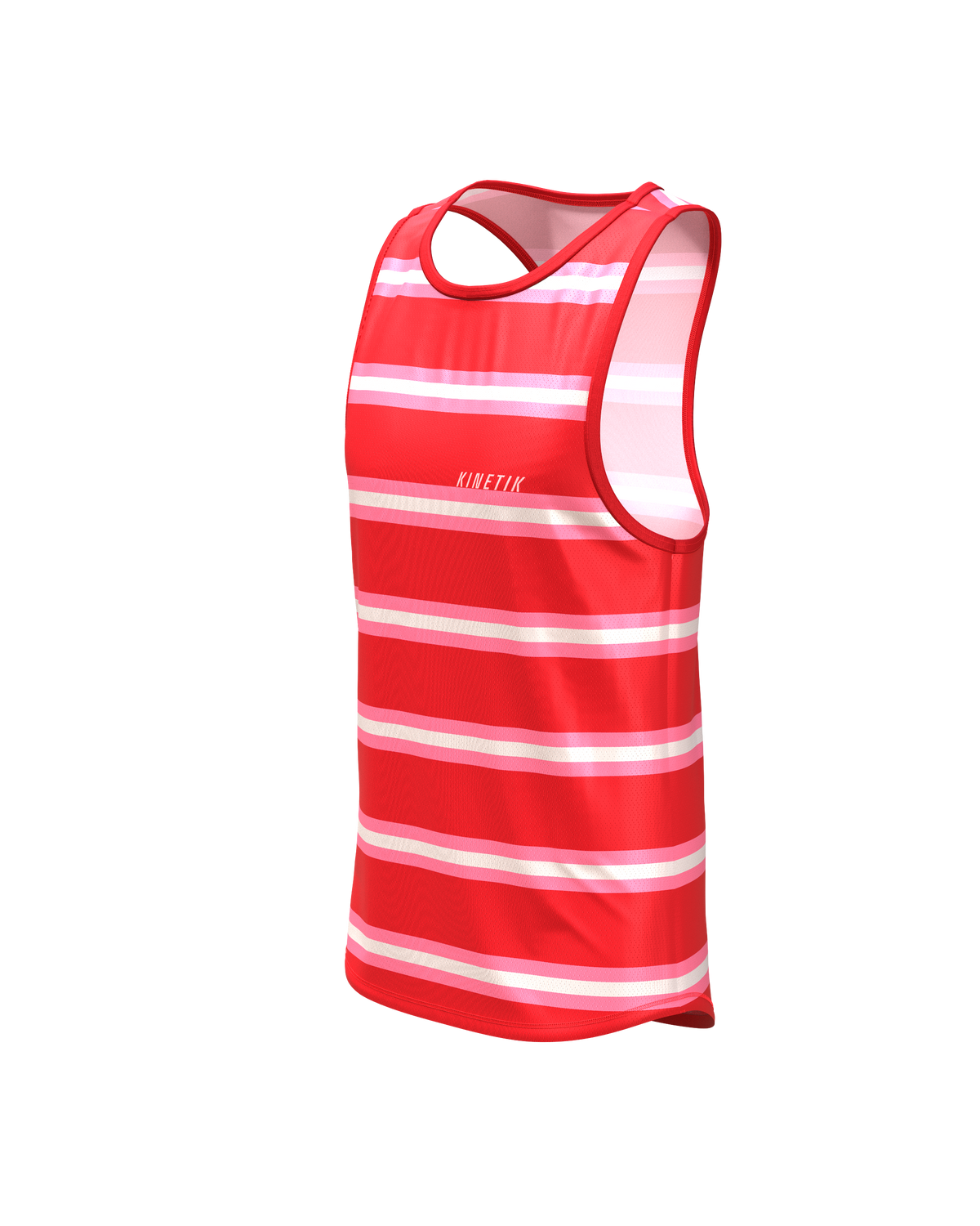 MAVRIK SL WOMEN RED CREAM STRIPE - Tee-shirts - débardeur / maillot sans manches trail-running femme - kinetik-adrenalink