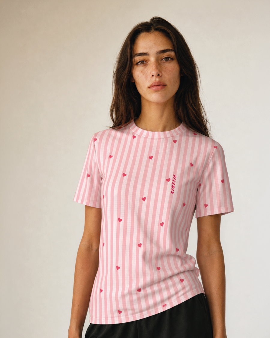 FALKON WOMEN LOVE STRIPE PINK - Maillots trail-running - 2 - kinetik-adrenalink