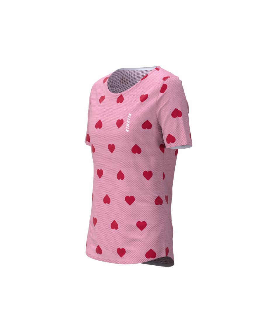 Maillots trail-running MAVRIK AR 90 WOMEN HEARTRUNNEUSE ROSY - 1 - kinetik