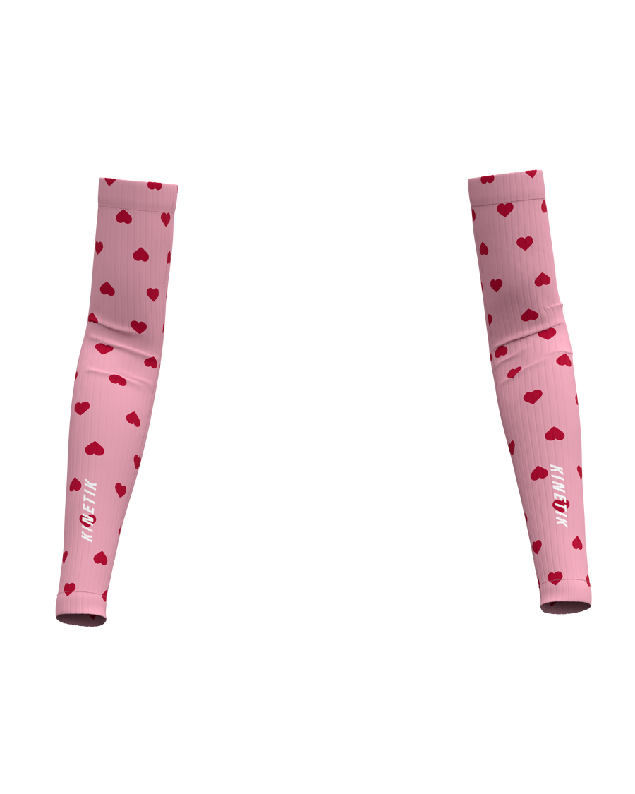 Manchettes trail-running ARMWARMERS HEARTRUNNEUSE ROSY - 1 - kinetik