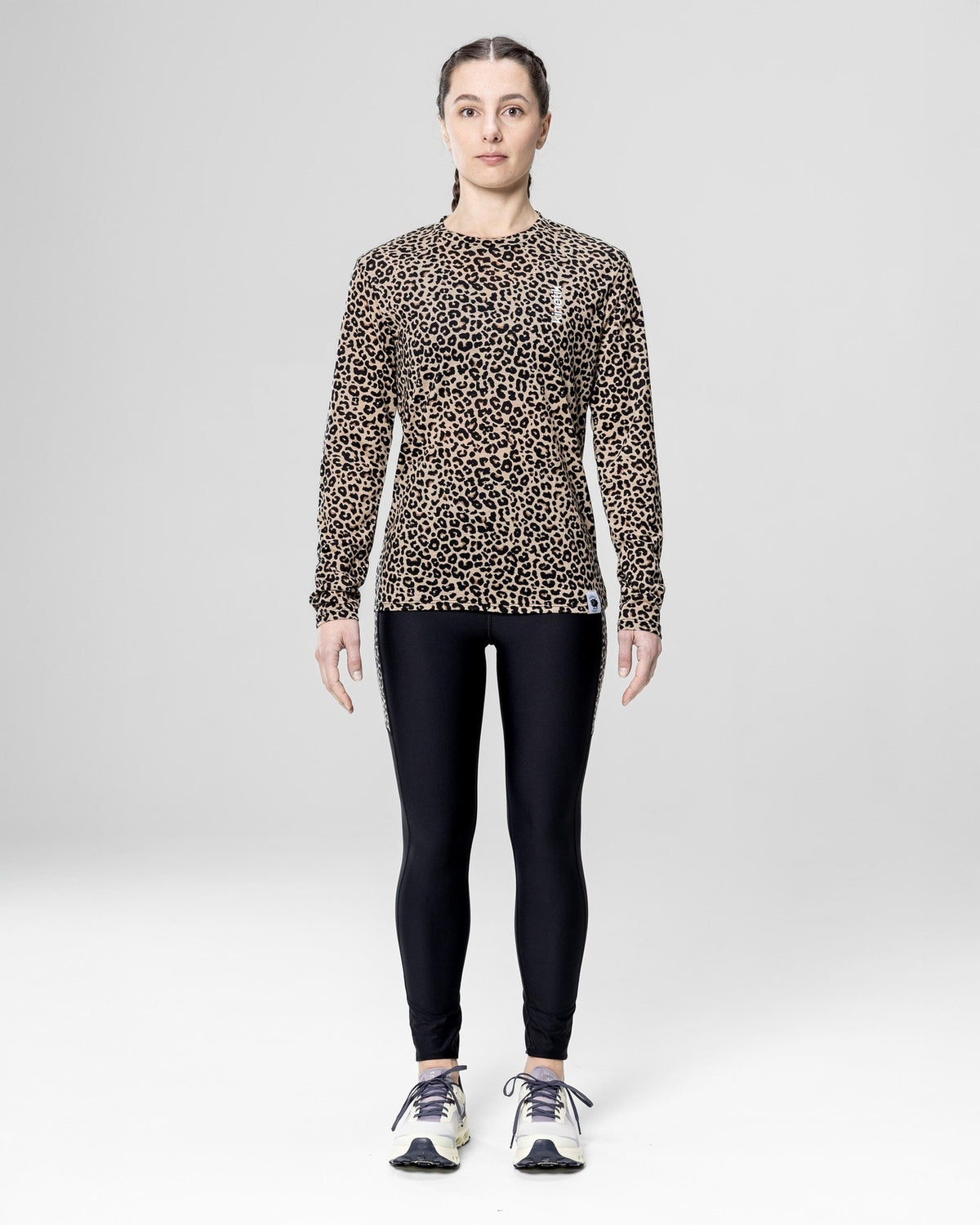 MERINOWOOL WOMEN BASLAYER LEOPARD - - Maillot manches longues femme trail-running - kinetik-adrenalink