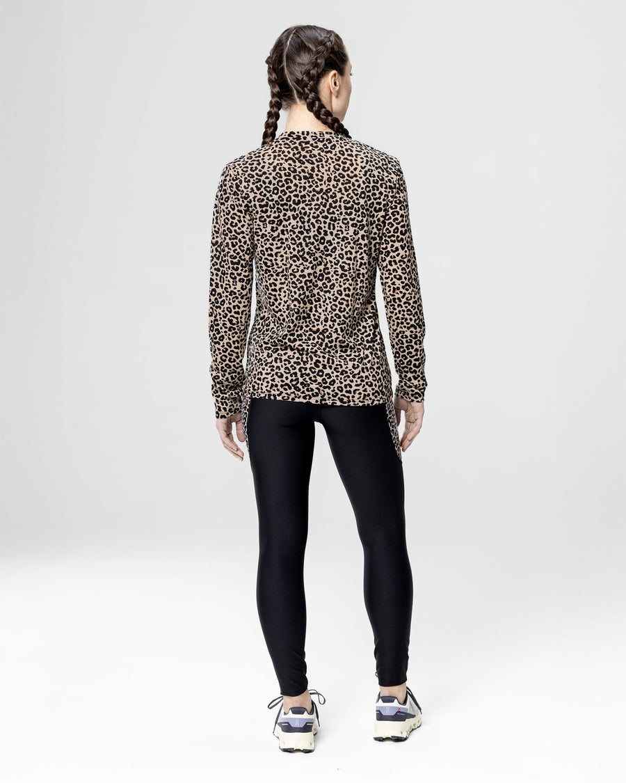 MERINOWOOL WOMEN BASLAYER LEOPARD - - Maillot manches longues femme trail-running - kinetik-adrenalink