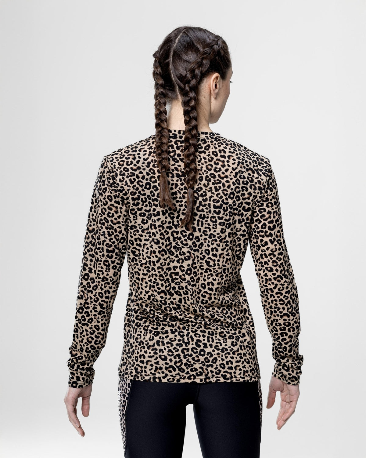 MERINOWOOL WOMEN BASLAYER LEOPARD - - Maillot manches longues femme trail-running - kinetik-adrenalink