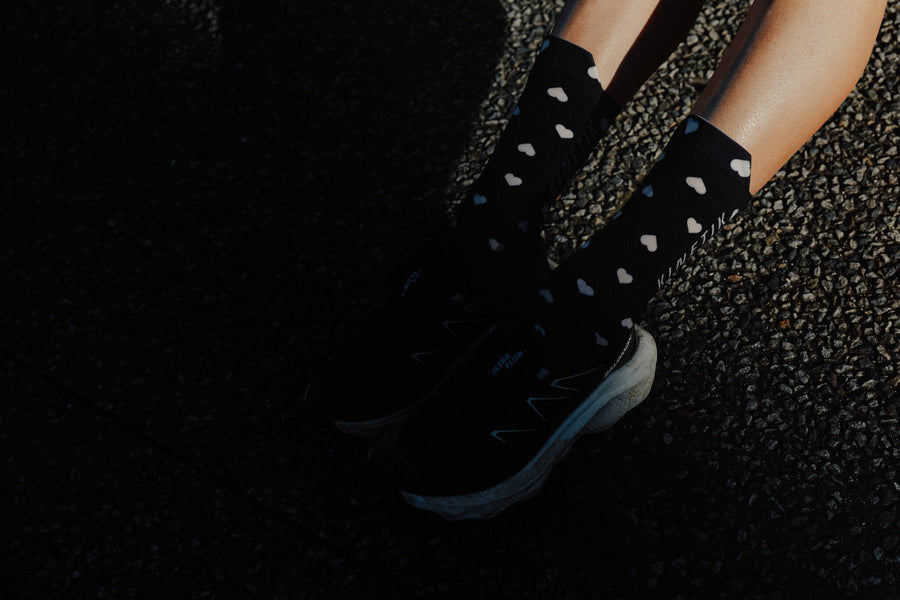 FULLKROSS HEARTRUNNEUSE BLACK - Chaussettes - chaussettes trail-running- kinetik-adrenalink
