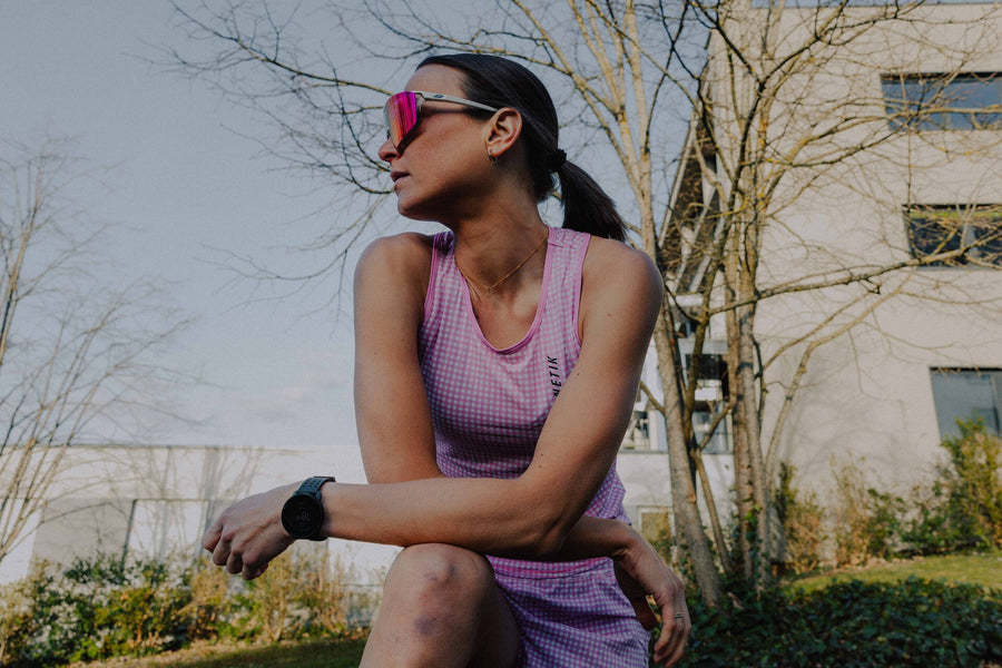 MAVRIK SL WOMEN VICHY - Tee-shirts - débardeur / maillot sans manches trail-running femme - kinetik-adrenalink