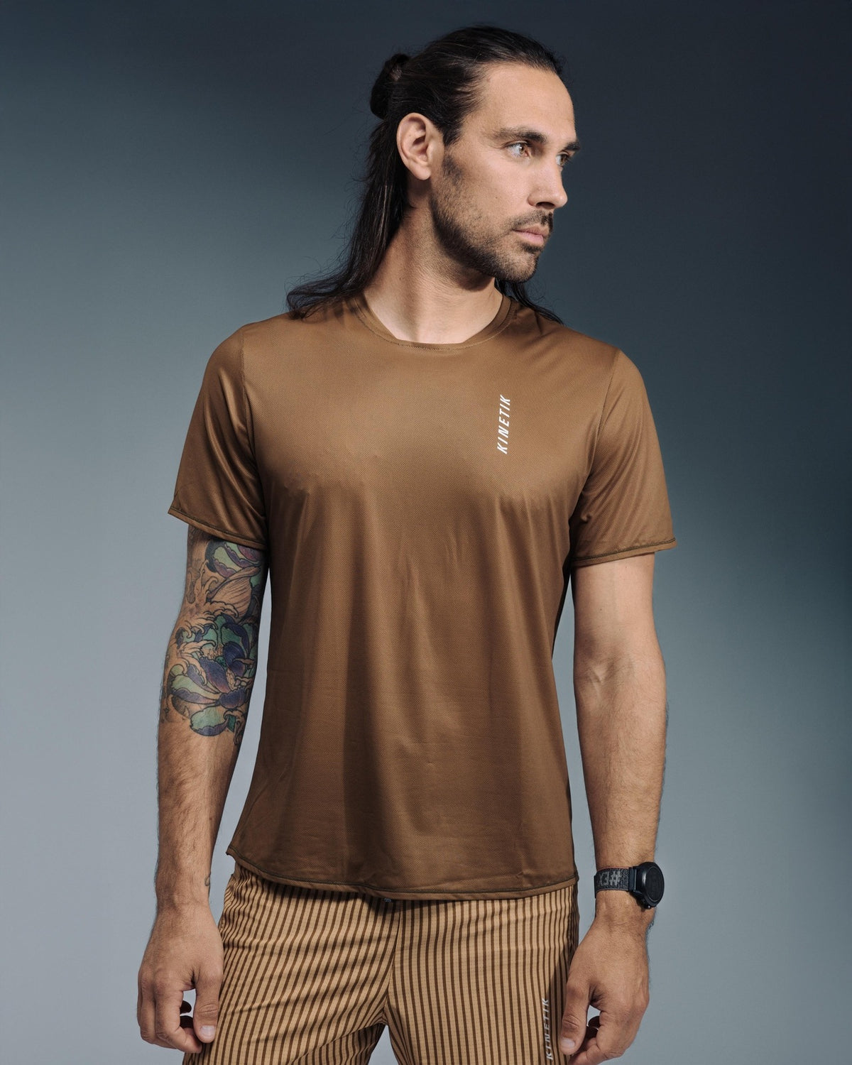 MAVRIK MEN PECAN BROWN-Tee-shirts-maillot manches courtes trail-running homme-kinetik-adrenalink