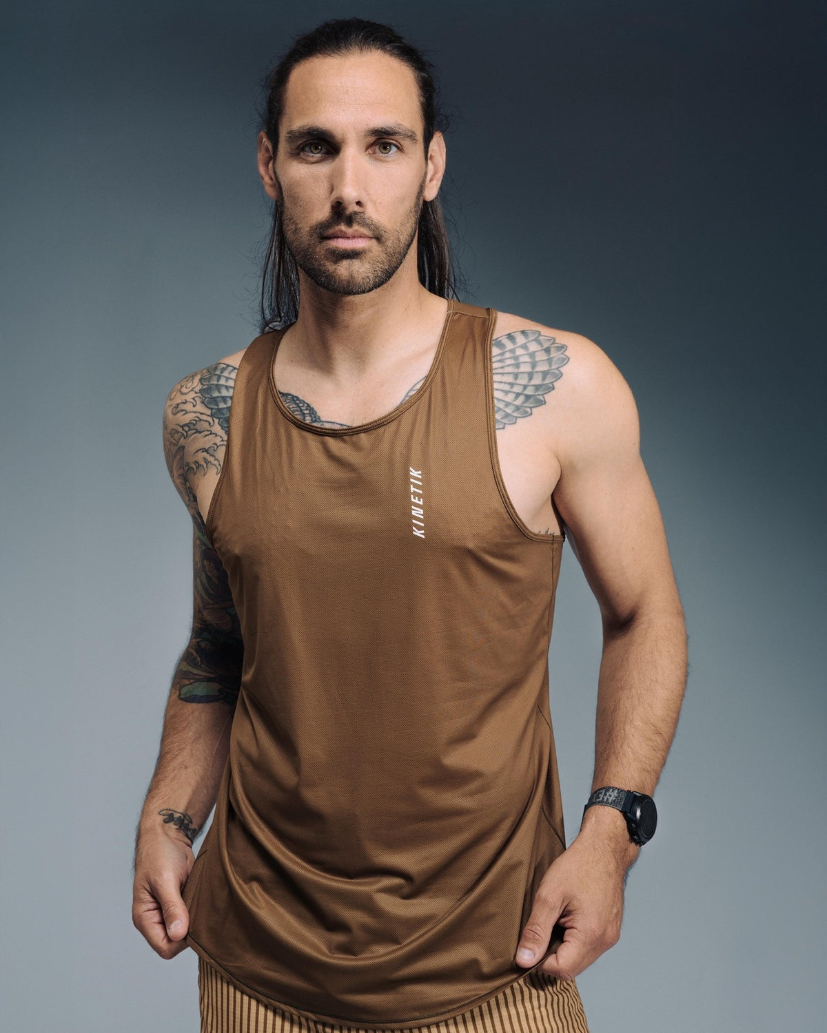 MAVRIK SL MEN PECAN BROWN-Tee-shirts-debardeur trail-running homme-kinetik-adrenalink