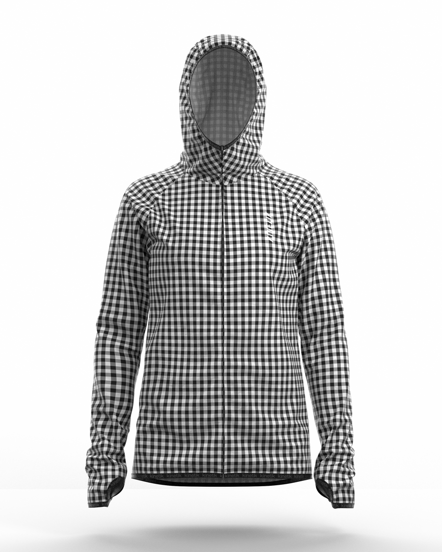 JACKET WOMEN SPEKTRAIL VICHY VELOURS BLACK - Vestes - Veste trail-running femme - kinetik-adrenalink