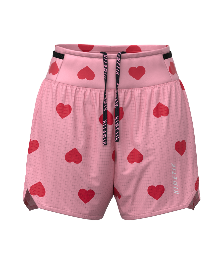 Shorts trail-running AEROK 5 WOMEN HEARTRUNNEUSE ROSY - 2 - kinetik