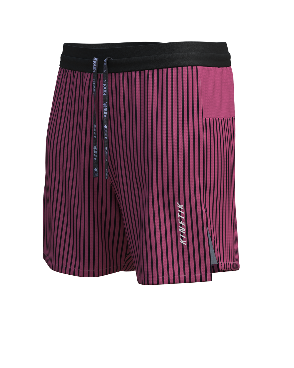 Shorts trail-running AEROK 6 MEN COLOR STRIPE GRENAT - 1 - kinetik