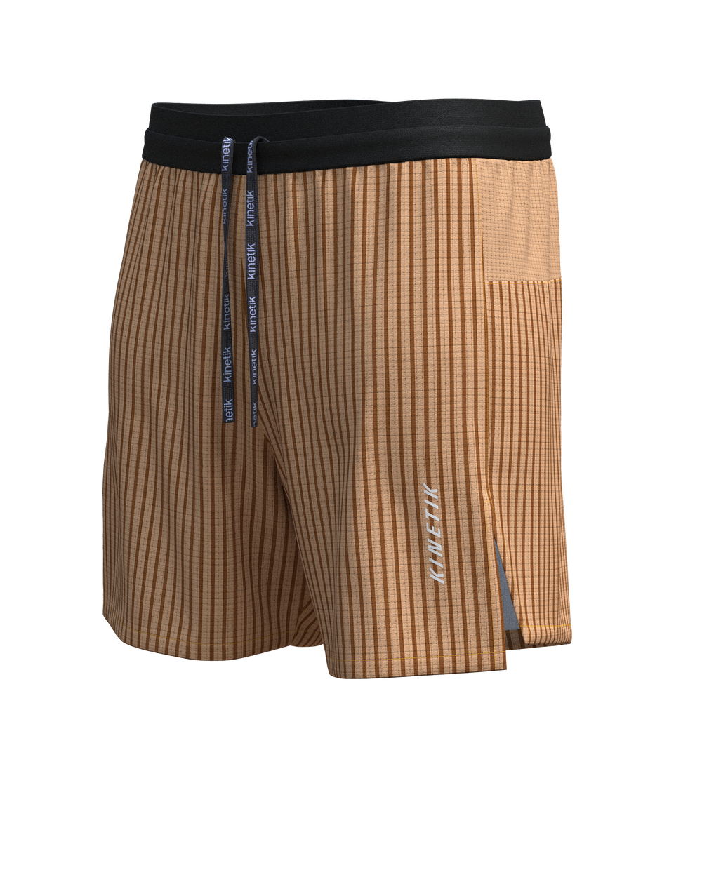 Shorts trail-running AEROK 6 MEN COLOR STRIPE METALLIC BRONZE - 1 - kinetik