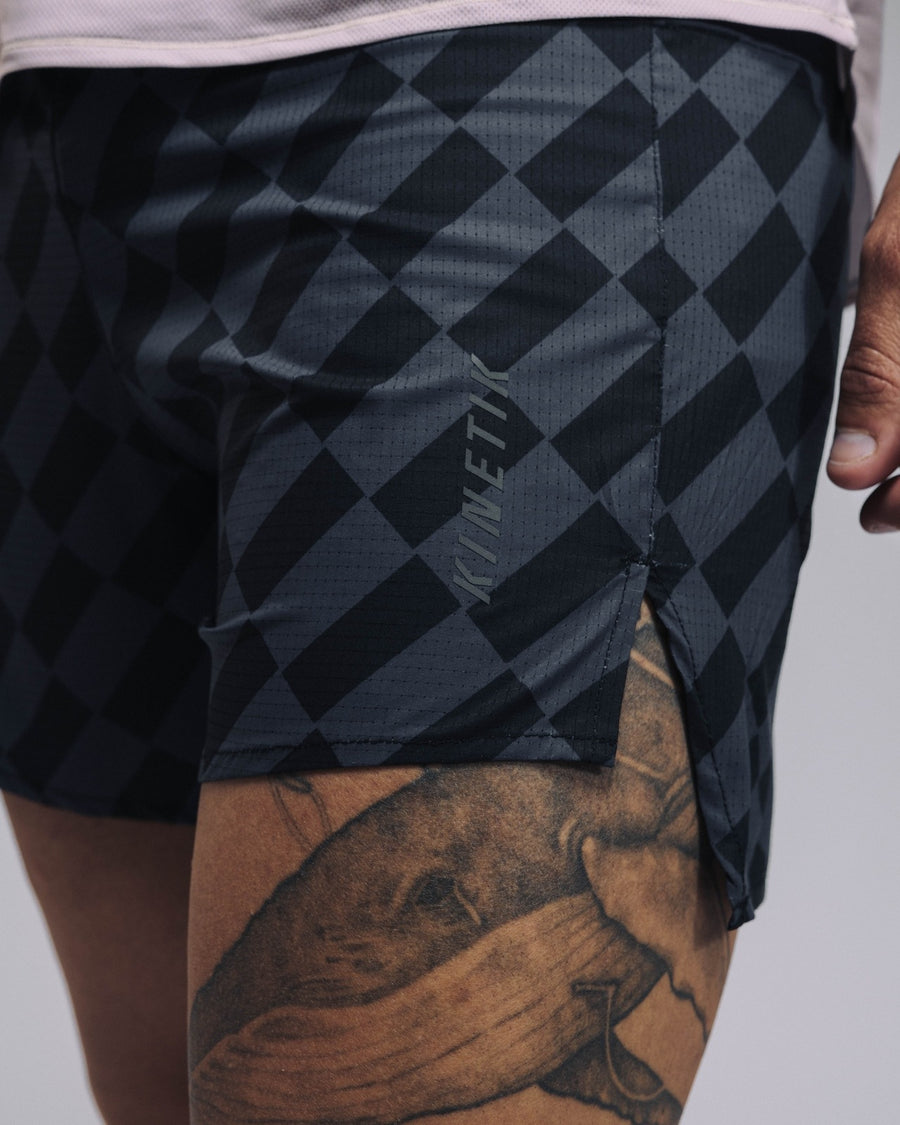 Shorts trail-running AEROK 6 MEN DAMIER - 2 - kinetik