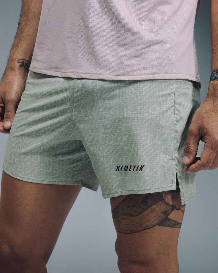 Shorts trail-running AEROK 6 MEN LINDEN LEAF - 2 - kinetik