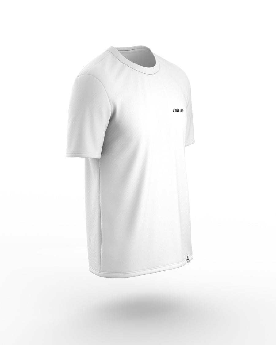 VEKTRA MEN WHITE-maillot manches courtes trail-running homme-kinetik-adrenalink
