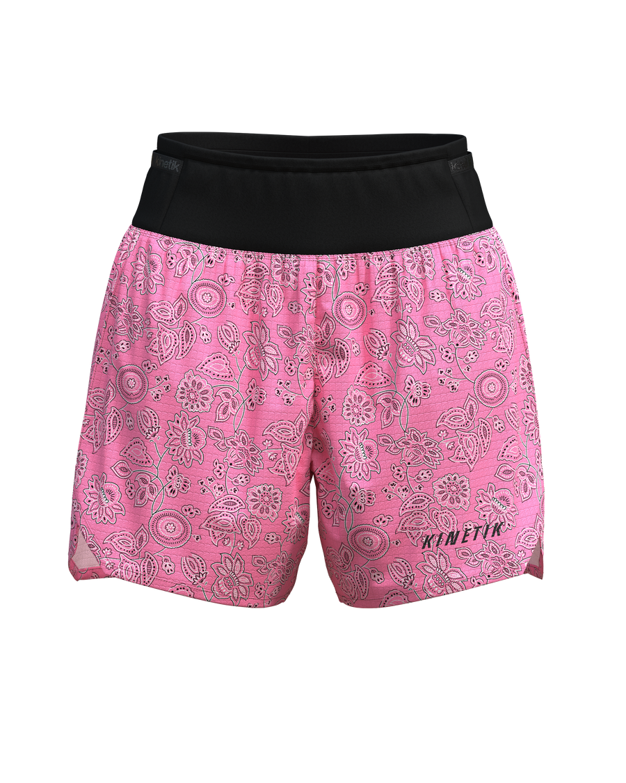 AEROK 5 BANDANA ROSY-Shorts-short femme trail running multipoche-kinetik-adrenalink