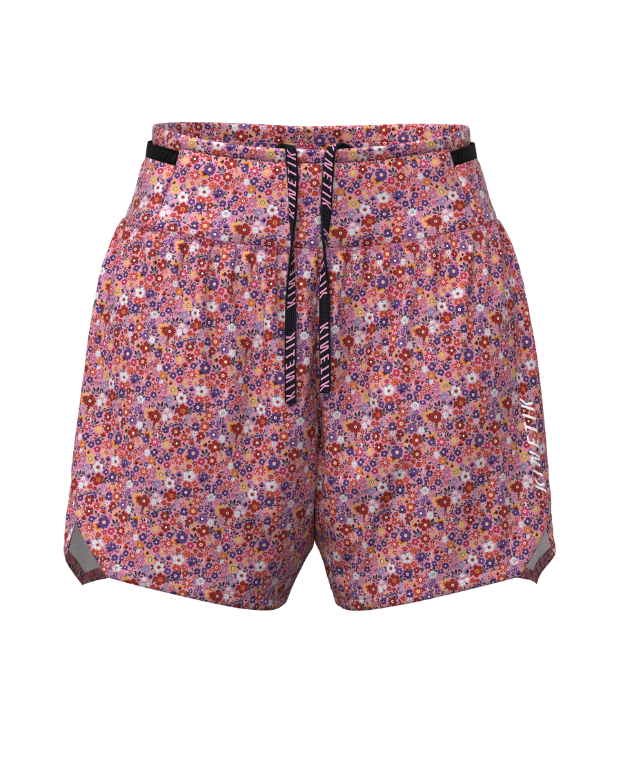 AEROK 5 FLORAL CHERRY-Shorts-short femme trail running multipoche-kinetik-adrenalink