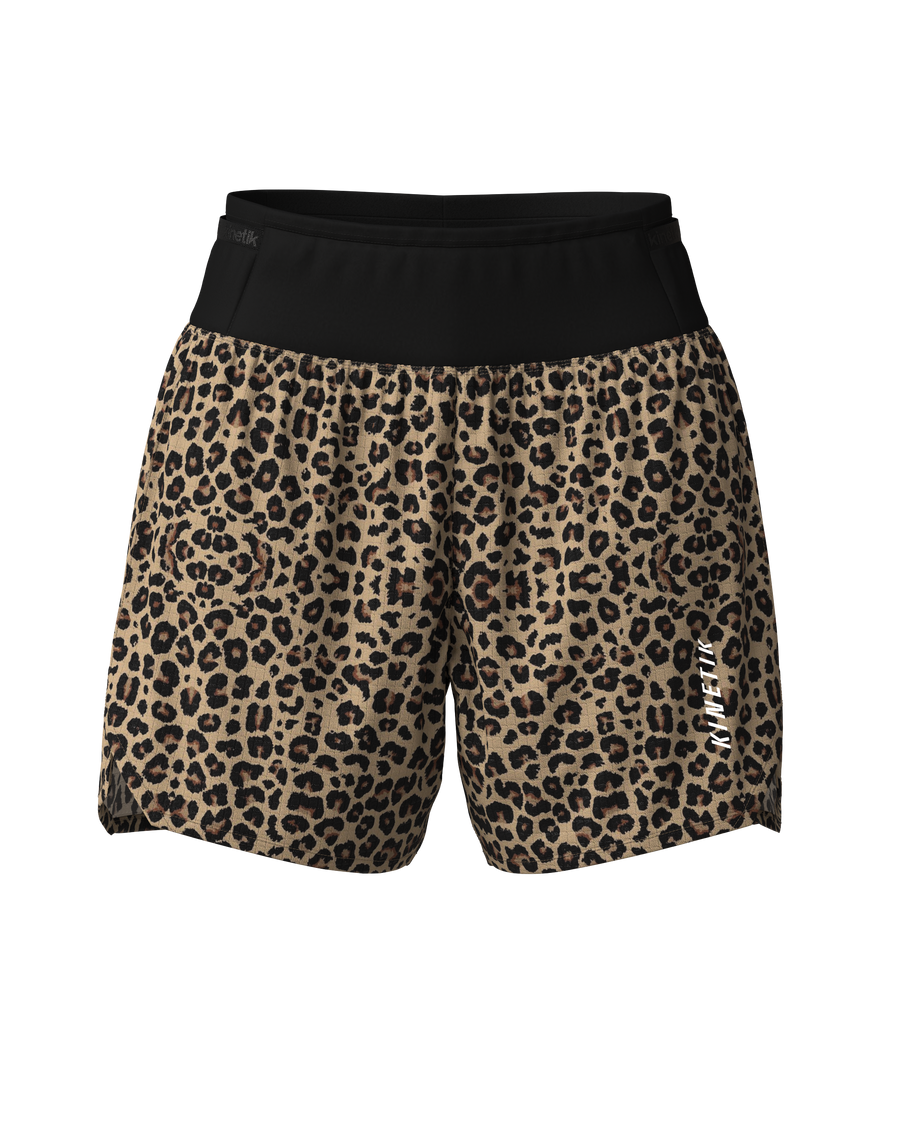AEROK 5 LEOPARD-Shorts-short femme trail running multipoche-kinetik-adrenalink