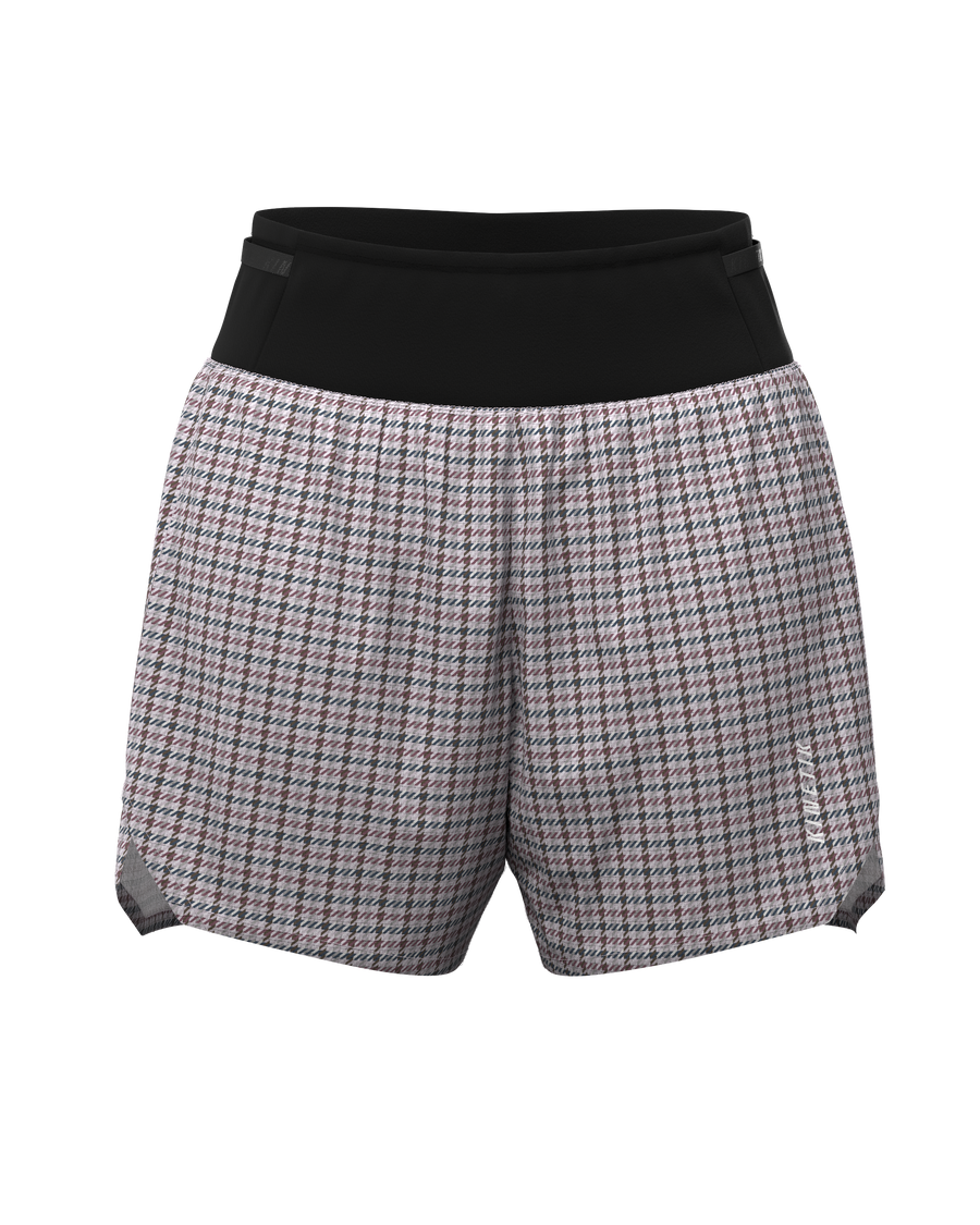 AEROK 5 PIED DE POULE-Shorts-short femme trail running multipoche-kinetik-adrenalink