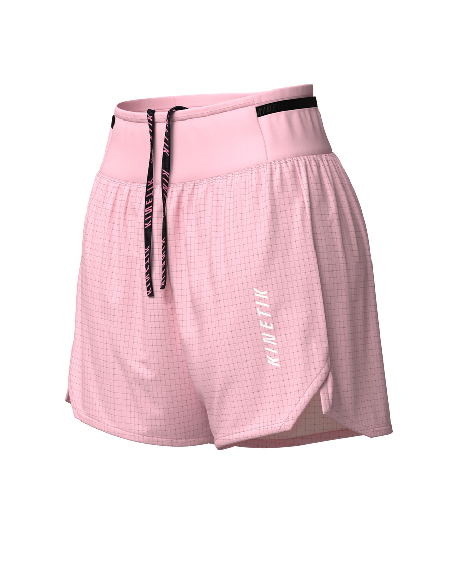 AEROK 5 ROSE SHADOW-short femme trail running multipoche-kinetik-adrenalink