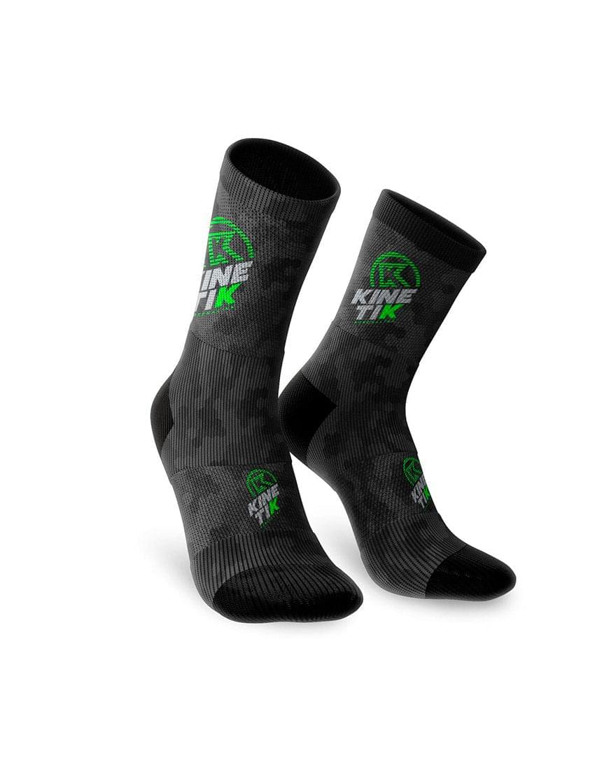 Chaussettes trail-running AKTIV HIGHT KAMOUFLAGE NEON VERT - 1 - kinetik