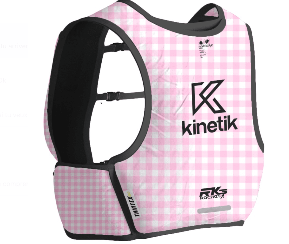 SAC ROCKET RK3 VICHY - Sacs Hydratation - sac d'hydratation trail-running homme femme - kinetik-adrenalink